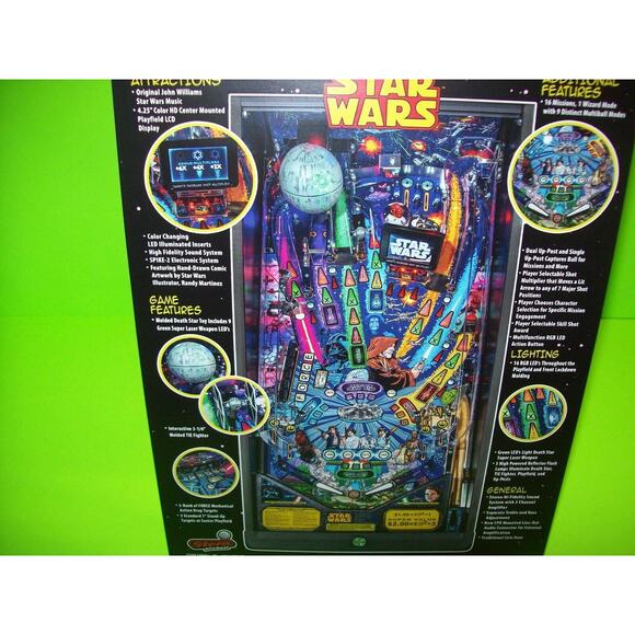 Star Wars Pro Pinball FLYER Comic Book Art Model Original Space Age Sci-Fi Sheet - Picture 7 of 7